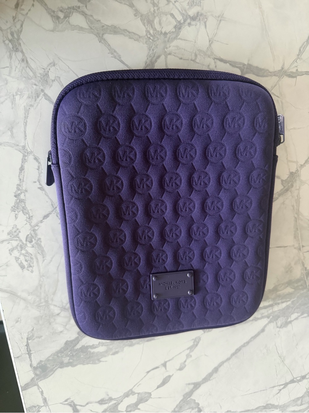 Michael Kors Deep Purple Quilted MK Laptop Sleeve